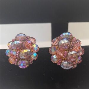 Vintage Elegant Pink Crystal and rhinestone Earrings